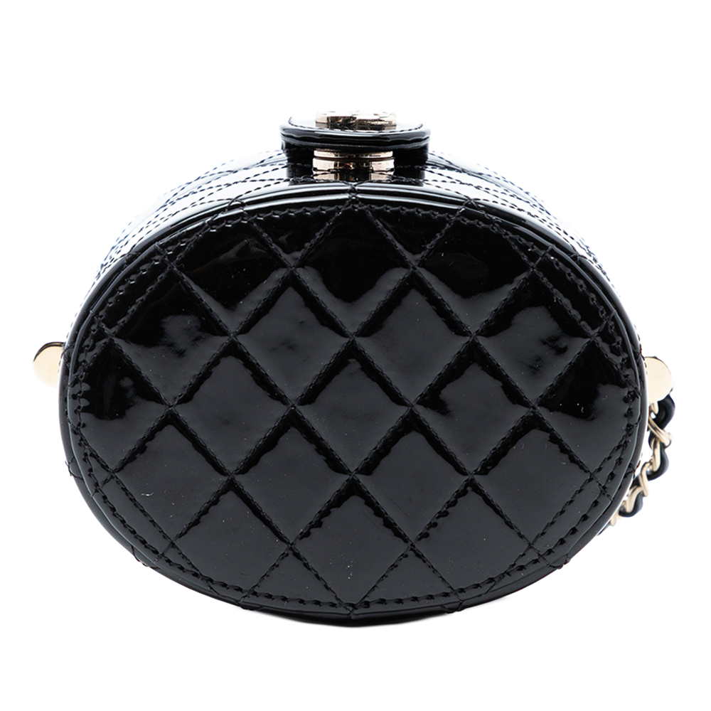 Pre-Loved Chanel CC Quilted Patent Vanity Case with Chain - Picture 3 of 7